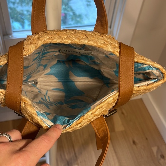 XIX Palms Insulated Picnic Cooler Bag Backpack Jute Woven Handmade - Picture 5 of 5